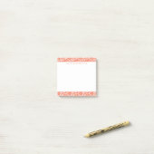 Modernes Muster des Korallenpfirsichs tropisches B Post-it Klebezettel (Auf Schreibtisch)