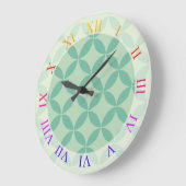 Modernes Muster des Mittelalters in Minzgrün Große Wanduhr (Winkel)