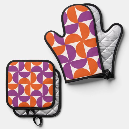 Modernes Muster des Mittelalters Ofenhandschuh & Topflappen-Set (Vorderseite/Rückseite)