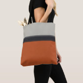 Modernes Muster des silbergrauen Navy Orange Red S Tasche (Von Nahem)