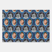 Modernes Muster dunkelblau, jedes Mal 9 Foto Geschenkpapier Set (Vorderseite 3)