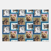 Modernes Muster dunkelblau, jedes Mal 9 Foto Geschenkpapier Set (Vorderseite)