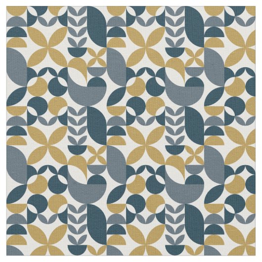 Modernes Muster eines Mustard Abstract Geometric Stoff (Nahaufnahme)