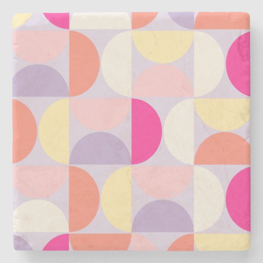 Modernes Muster - farbenfrohe Collage aus dem Mitt Steinuntersetzer (Vorderseite)