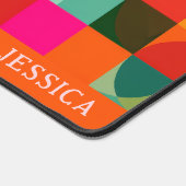 Modernes Muster - farbenfroher Retroname Schreibtischunterlage (Ecke)