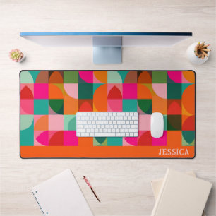 Modernes Muster - farbenfroher Retroname Schreibtischunterlage