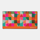 Modernes Muster - farbenfroher Retroname Schreibtischunterlage (Vorderseite)