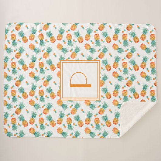 Modernes Muster für Ananas Sherpadecke (Vorderseite (Horizontal))