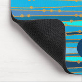Modernes Muster für blaue Streifen Mousepad (Ecke)