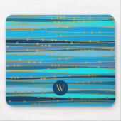 Modernes Muster für blaue Streifen Mousepad (Vorne)