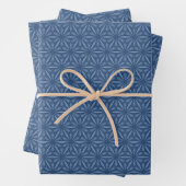 Modernes Muster für die blaue geometrische Blume d Geschenkpapier Set (Beispiel)