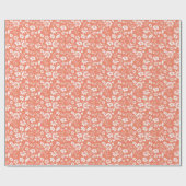 Modernes Muster für die Blume Corner Peach Geschenkpapier (Flach)