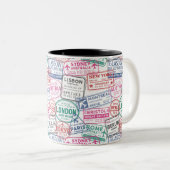 Modernes Muster für die Briefmarke von Visa Zweifarbige Tasse (VorderseiteRechts)