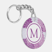 Modernes Muster für die Lila Blume Schlüsselanhänger (Vorderseite links)
