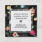 ** Modernes Muster für die Rose mit Blumenmuster S Quadratische Visitenkarte (Rückseite)