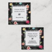 ** Modernes Muster für die Rose mit Blumenmuster S Quadratische Visitenkarte (Vorne/Hinten)