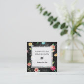 ** Modernes Muster für die Rose mit Blumenmuster S Quadratische Visitenkarte (Stehend Vorderseite)