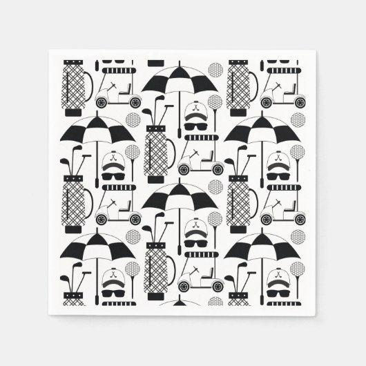 Modernes Muster für Golf-Equipment und Zubehör Serviette (Vorderseite)