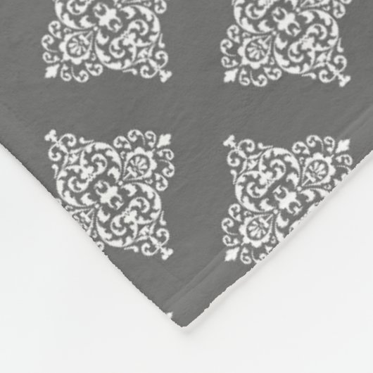 Modernes Muster für Graphit Damask Fleece Blanket (Ecke)