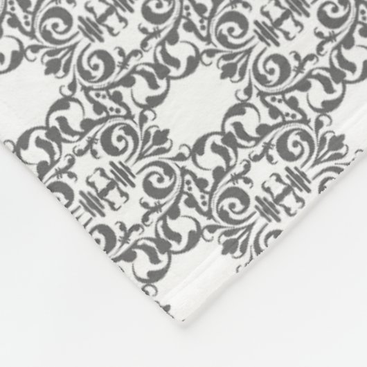 Modernes Muster für Graphit Damask Fleece Blanket (Ecke)