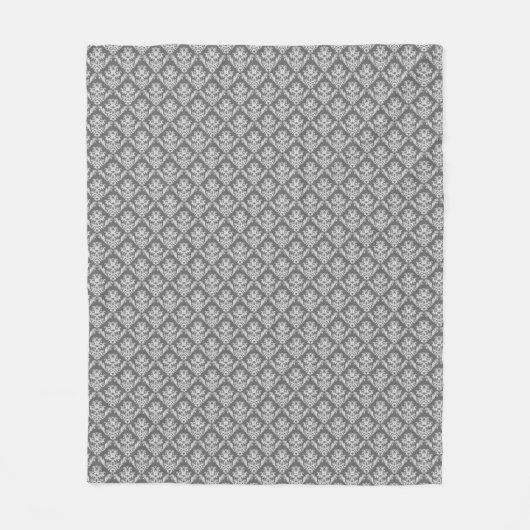 Modernes Muster für Graphit Damask Fleece Blanket (Vorderseite)