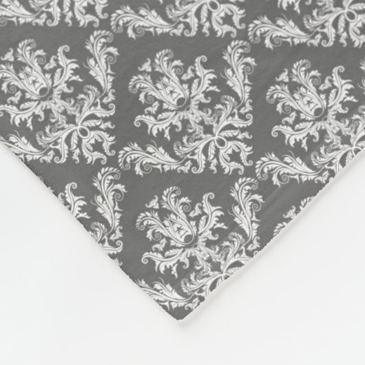 Modernes Muster für Graphit Damask Fleece Blanket (Ecke)
