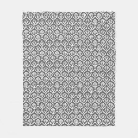 Modernes Muster für Graphit Damask Fleece Blanket (Vorderseite)
