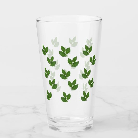 Modernes Muster für Green Bay-Blätter Glas (Vorderseite)