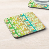 Modernes Muster für grüne, gelbe und blaue Tulip Untersetzer (Linke Seite)