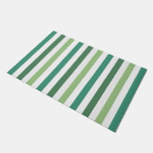 Modernes Muster für grüne Streifen Fußmatte (Schrägansicht)