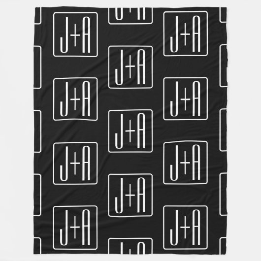 Modernes Muster für Hochzeitstile | Schwarz und We Fleecedecke (Vorderseite)