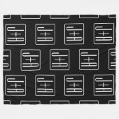 Modernes Muster für Hochzeitstile | Schwarz und We Fleecedecke (Vorderseite (Horizontal))