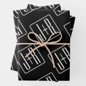 Modernes Muster für Hochzeitstile | Schwarz und We Geschenkpapier Set (Beispiel)