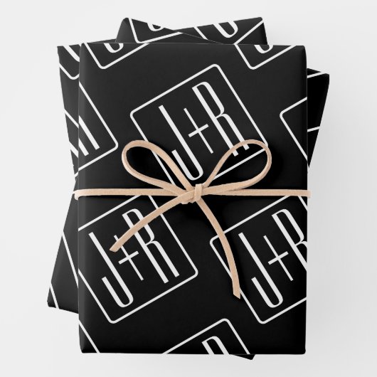 Modernes Muster für Hochzeitstile | Schwarz und We Geschenkpapier Set (Beispiel)