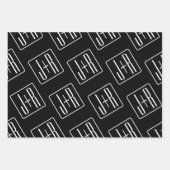 Modernes Muster für Hochzeitstile | Schwarz und We Geschenkpapier Set (Vorderseite)