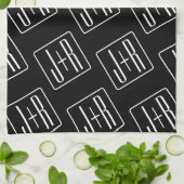 Modernes Muster für Hochzeitstile | Schwarz und We Geschirrtuch (Gefaltet)