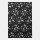 Modernes Muster für Hochzeitstile | Schwarz und We Geschirrtuch (Vertikal)