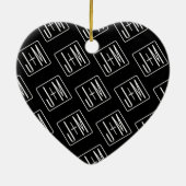 Modernes Muster für Hochzeitstile | Schwarz und We Keramik Ornament (Hinten)