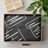 Modernes Muster für Hochzeitstile | Schwarz und We Seidenpapier (Geschenk)