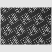 Modernes Muster für Hochzeitstile | Schwarz und We Seidenpapier (Vorderseite)