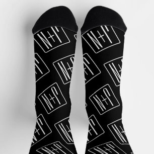 Modernes Muster für Hochzeitstile Schwarz und We Socken