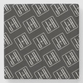 Modernes Muster für Hochzeitstile | Schwarz und We Steinuntersetzer (Vorderseite)