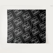 Modernes Muster für Hochzeitstile | Schwarz und We Wandteppich (Vorderseite (Horizontal))