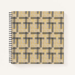 Modernes Muster für Kreuzstreifen aus dem Mittela Notizblock