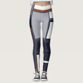 Modernes Muster für Marine und Rost Mitte des Jahr Leggings