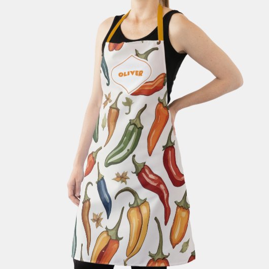 Modernes Muster für Monogramm-Chili-Paprikaschoten Schürze (InSitu)