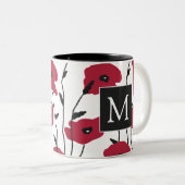 Modernes Muster für Monogramm-Pupien Zweifarbige Tasse (VorderseiteRechts)