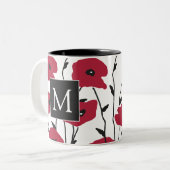 Modernes Muster für Monogramm-Pupien Zweifarbige Tasse (Vorderseite Links)