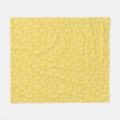 Modernes Muster für Mustard Yellow Floral-Blätter Fleecedecke (Vorderseite (Horizontal))
