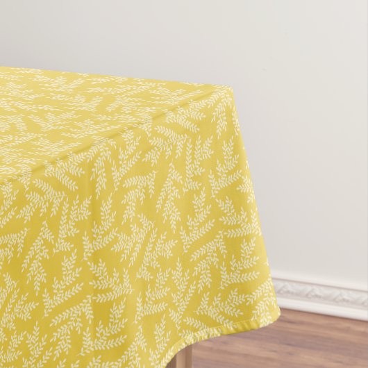 Modernes Muster für Mustard Yellow Floral-Blätter Tischdecke (Beispiel)